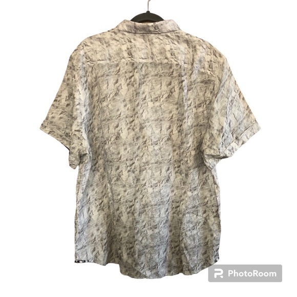 Robert Graham Marbella Short Sleeve Linen Blend Button-Up Shirt NWOT Plus Sz 3XL - Picture 2 of 16